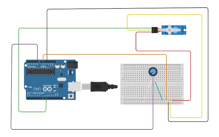 Circuit design Copy of 7B Servo Control Using Potentiometer - Tinkercad
