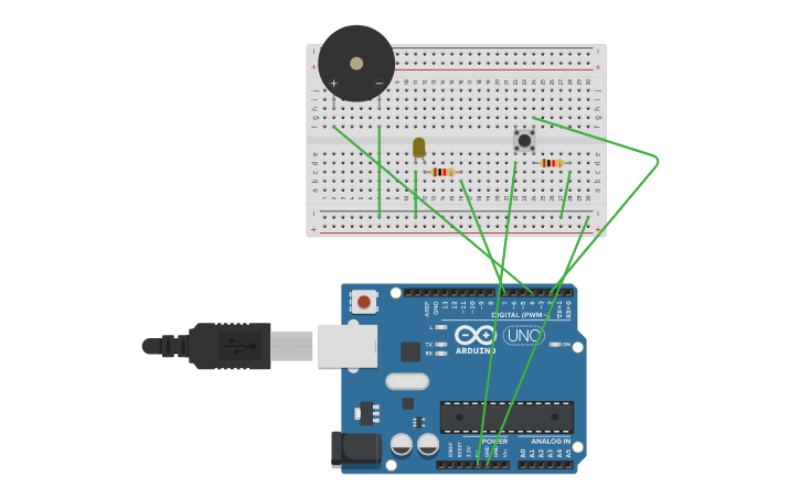 Circuit design Morse Code - Tinkercad
