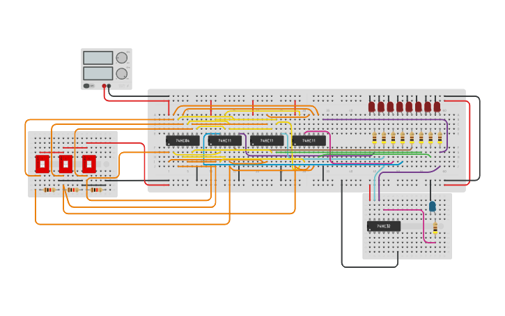 Circuit design Decodificador 3 para 8 - Tinkercad