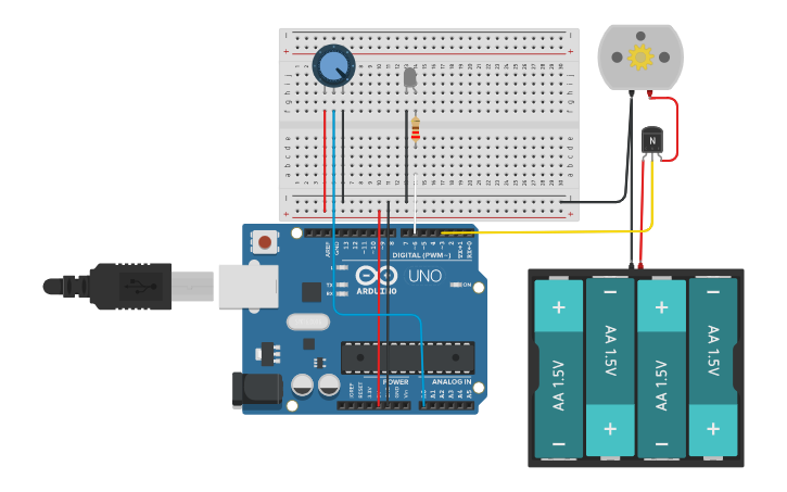 Circuit design motor - Tinkercad