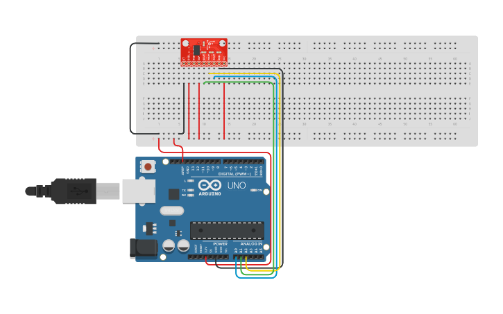 Circuit design 155- Accelerometer CODE 3 - Tinkercad