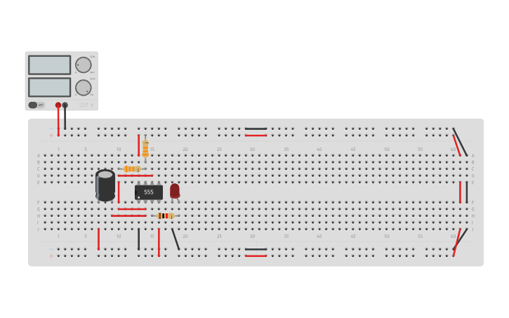 Circuit design 555 Timer - Tinkercad