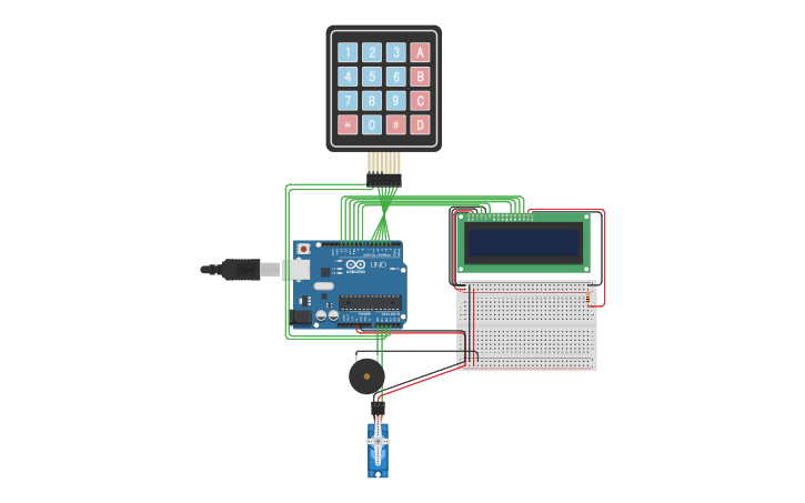 Circuit design Arduino Security and Alarm System - Tinkercad