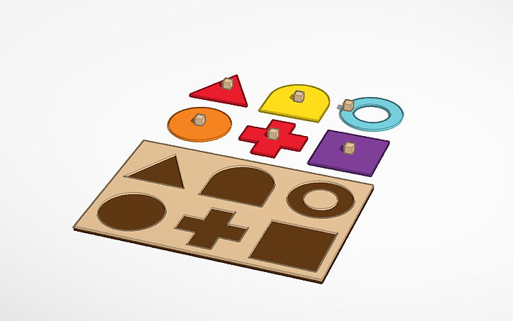 3D design Shape-Matching Board - Tinkercad