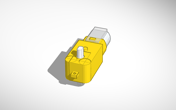 3D design geared motor yellow - Tinkercad