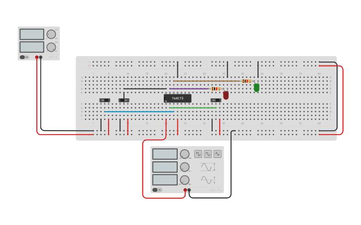 Circuit design JK FLIP FLOP - Tinkercad