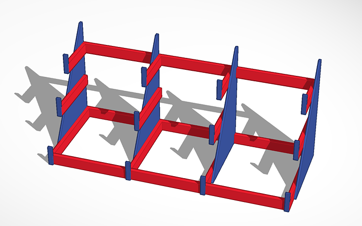 3D design long stock rack - Tinkercad