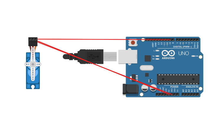 Micro Servo Arduino Code Example Circuit design Rotating Micro Servo with arduino codes - Tinkercad