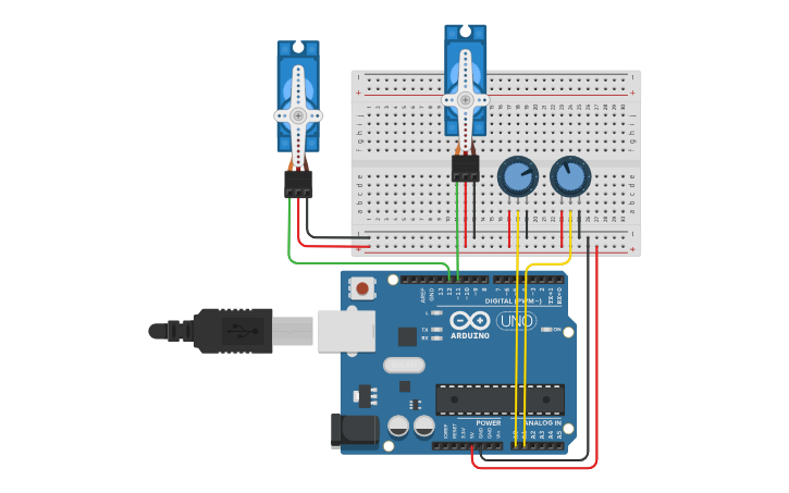 Circuit design Servo Potentiometer - Tinkercad