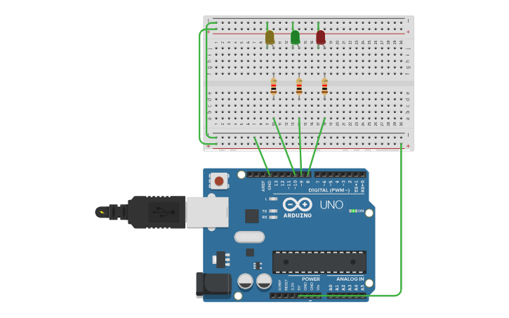 Tinker Ui Circuit design LED-4 - Tinkercad