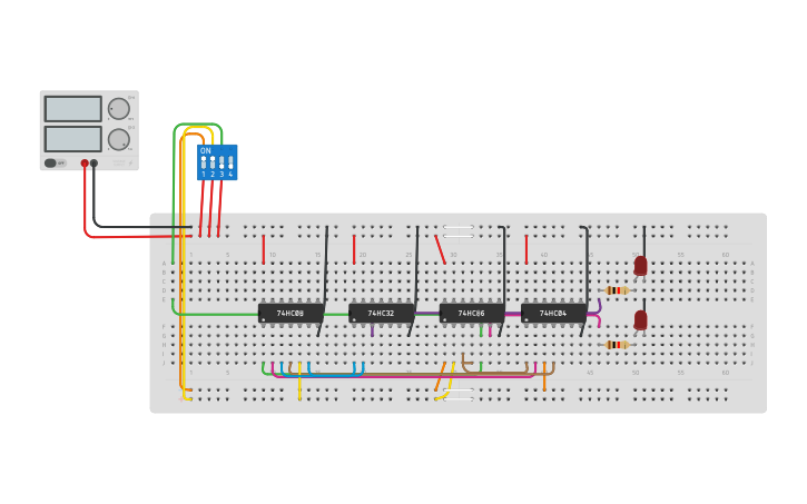 Circuit design Full subtractor - Tinkercad