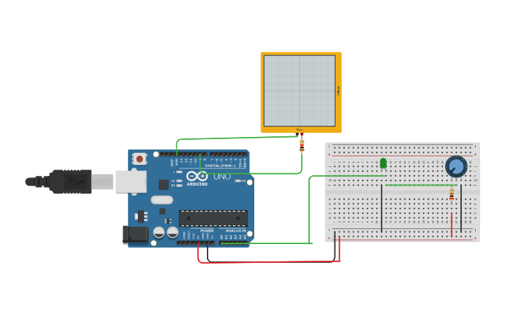 Circuit design 3.control led using pwm - Tinkercad