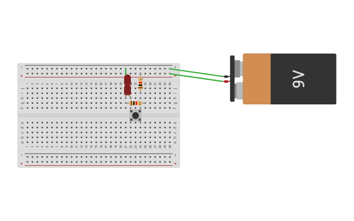 Circuit design Encendido de 2 Leds - Tinkercad
