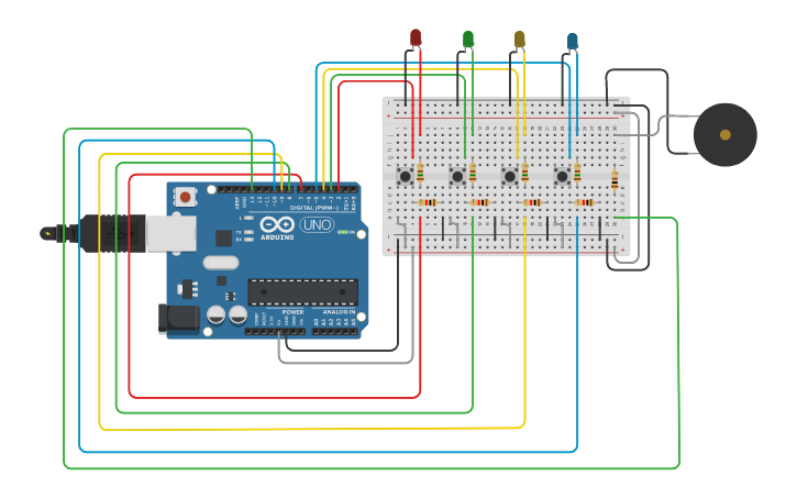 Circuit design Simon - Tinkercad