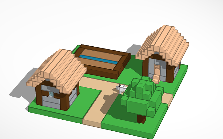 3D design Minecraft Villager house - Tinkercad