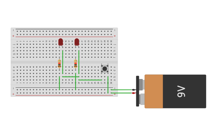 Circuit design 2 LED - Tinkercad