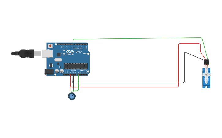 Circuit design Servo Control With Pot - Tinkercad