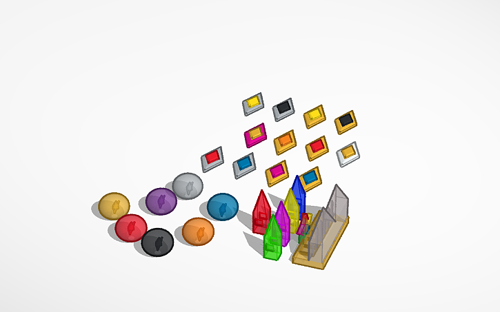 3D design power ranger animal crystals , k.o gem and star stones ...