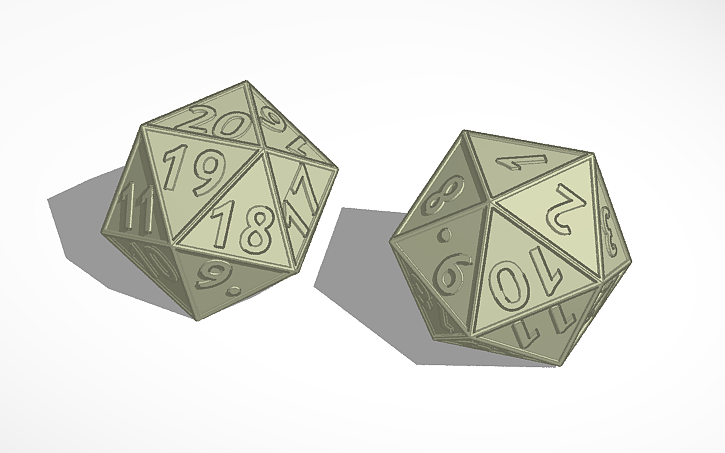 3D design Totally unbiased D20s - Tinkercad