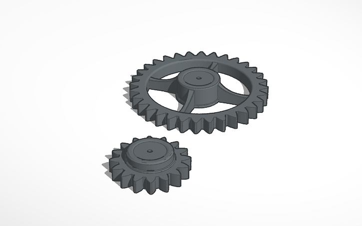 3D design Cogs large and small 2:1 - Tinkercad