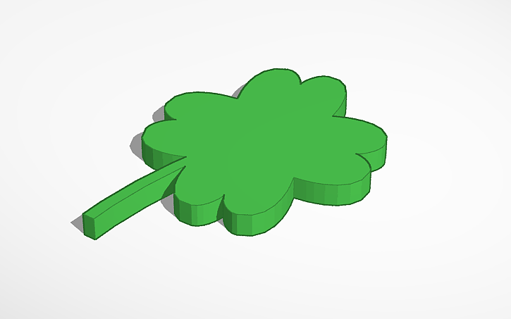 Clover Designcad 3D design four-leaf clover - Tinkercad