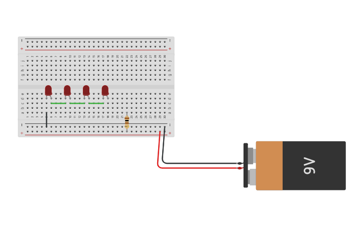 Circuit design Circuito 2 de leds paralelo - Tinkercad