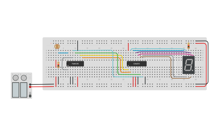 Circuit design Object counter Using LDR - Tinkercad