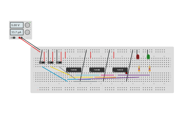 Circuit design FULL ADDER CIRCUIT - Tinkercad