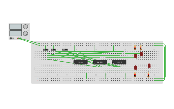 Circuit design 1 X 4 DEMUX - Tinkercad