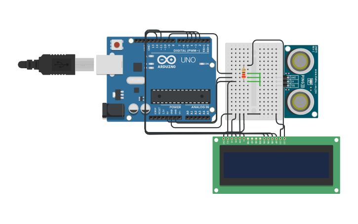 Circuit design pothole detector - Tinkercad