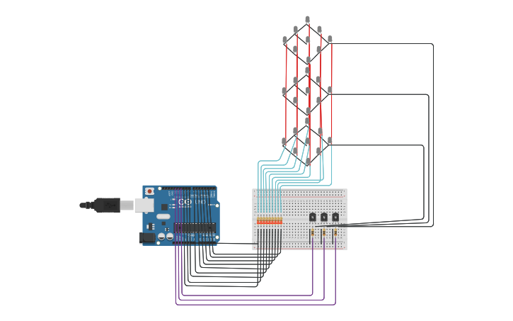 Circuit design Cubo led 3x3x3 - Tinkercad