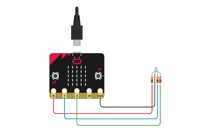 Circuit design Led RGB - Tinkercad