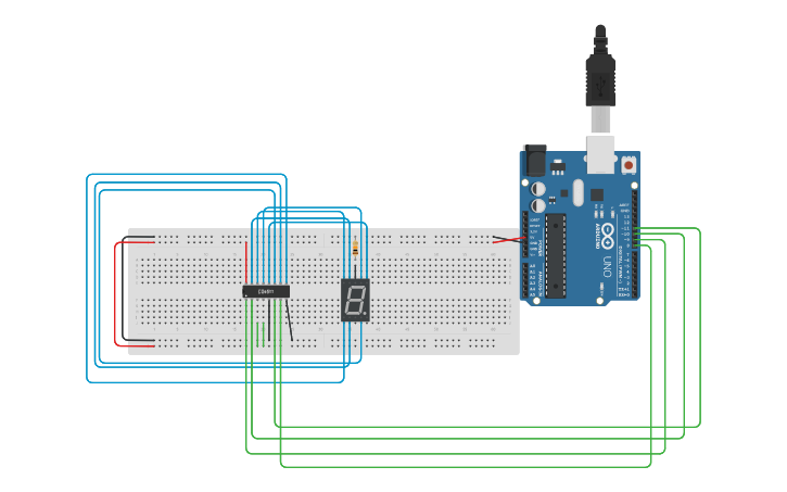 Circuit design 7 Segment - Tinkercad
