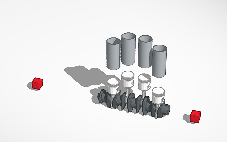 3D design Engine piston Works In SIMLAB - Tinkercad