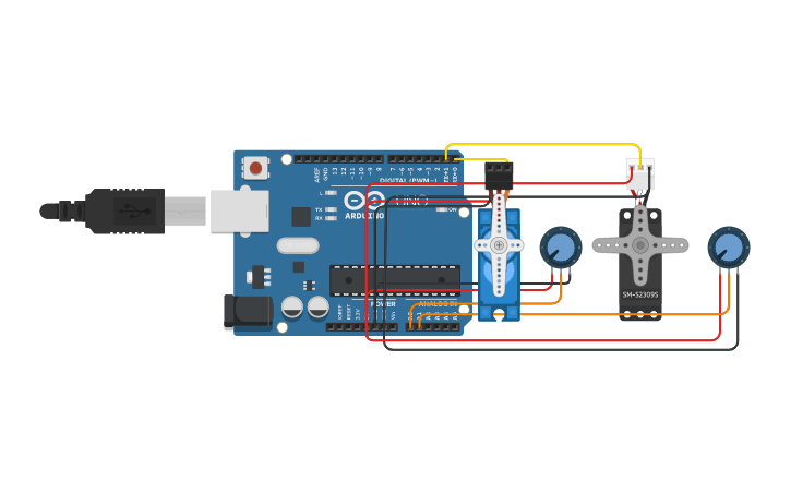 Circuit design Arduino Arm - Tinkercad