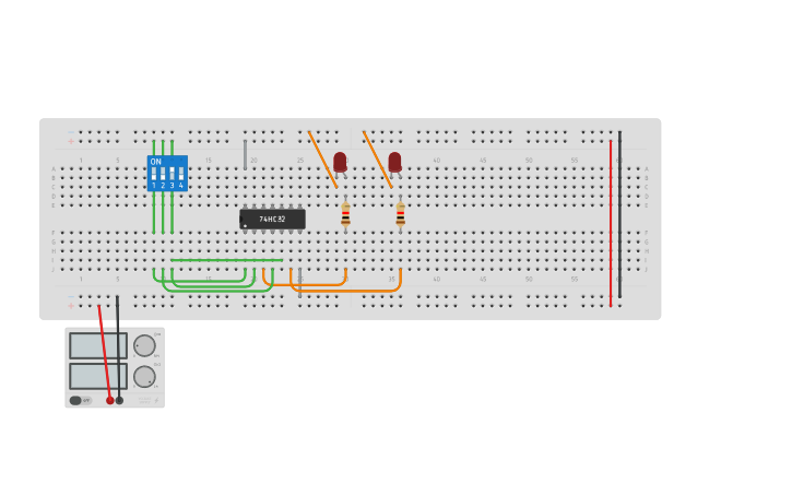 Circuit design 4:2 ENCODER - Tinkercad