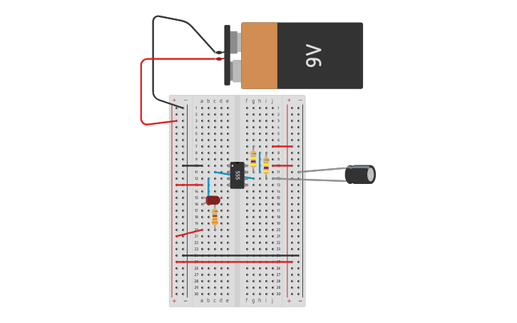 Circuit design Lab 1 555 Timer - LED - Tinkercad