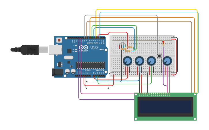 Circuit design led rgb - Tinkercad