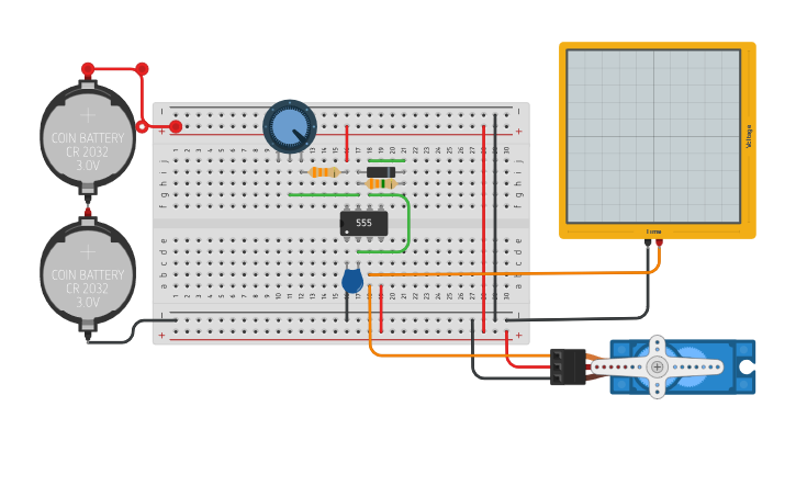 Circuit design servo avec NE555-plus simple - Tinkercad