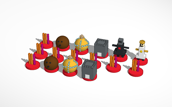 3D design Copy of Monty Python and the Holy Grail #Chess Set - Tinkercad