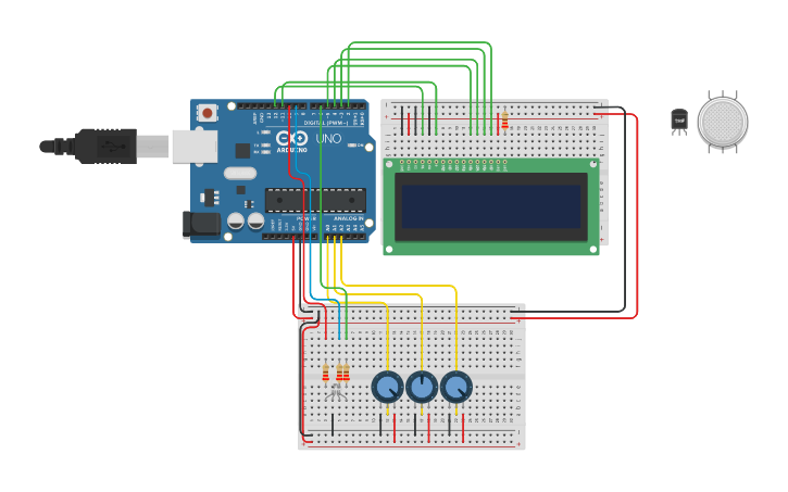 Circuit design Arduino with LCD Interface - Tinkercad