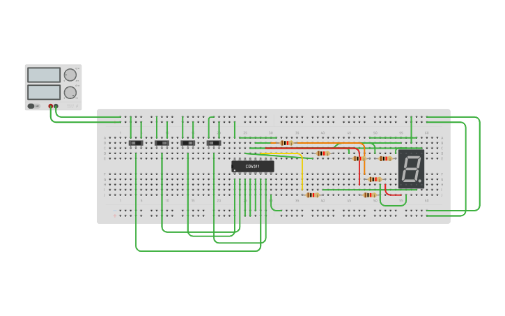 Circuit design DECODIFICADOR BCD A 7 SEGMENTOS-Echeverria - Tinkercad