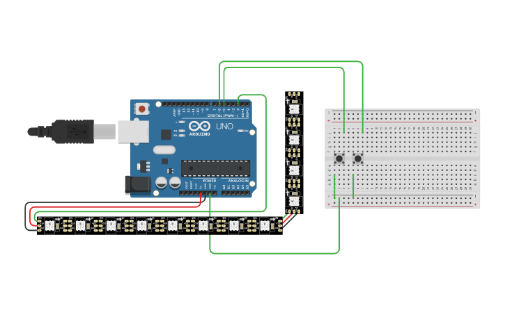 Circuit design WS2812 demo - Tinkercad