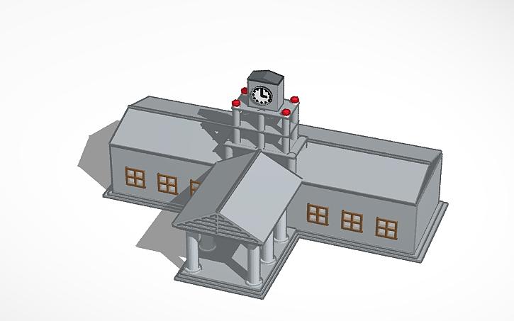 3D design Large Building - Tinkercad