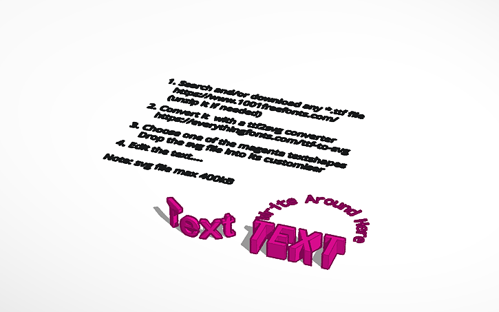 3D design Copy of Custom Text with True Type Fonts - Tinkercad