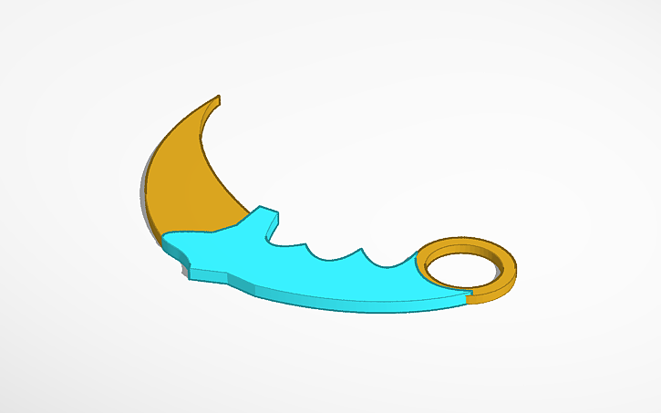 3D design diamond karambit (rivals) - Tinkercad