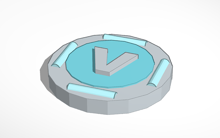 Vbucks Sprite 3D design Fortnite Vbucks - Tinkercad