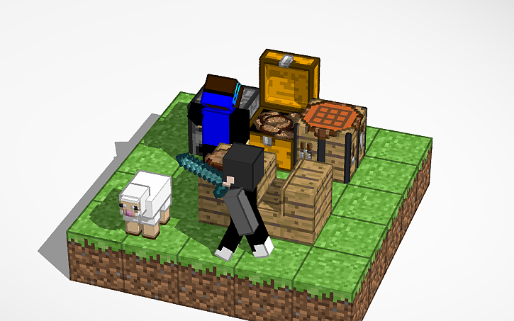 3D design Minecraft BBq time😎 - Tinkercad