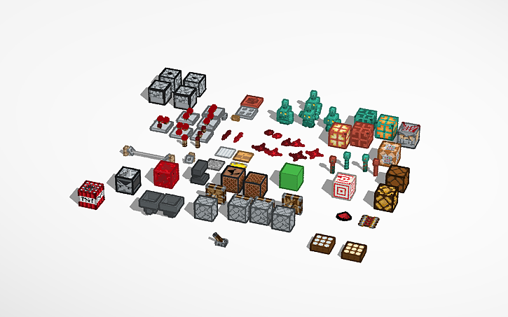 3D design Minecraft random redstone stuff - Tinkercad