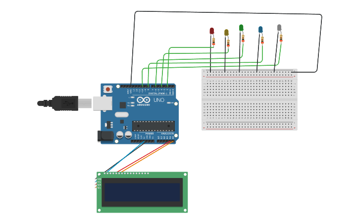 Circuit design 5 LCD Coding - Tinkercad